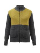Oliver Spencer - Zipped Fair Isle-back Wool Cardigan - Mens - Grey Multi