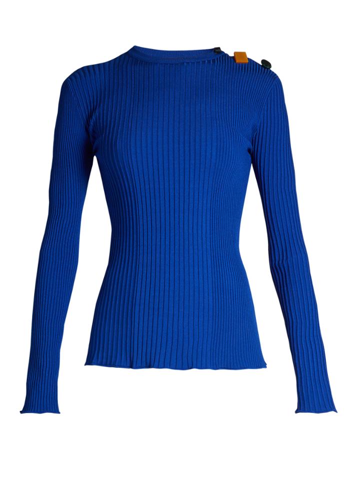 Roksanda Rhea Embellished-shoulder Ribbed-knit Sweater