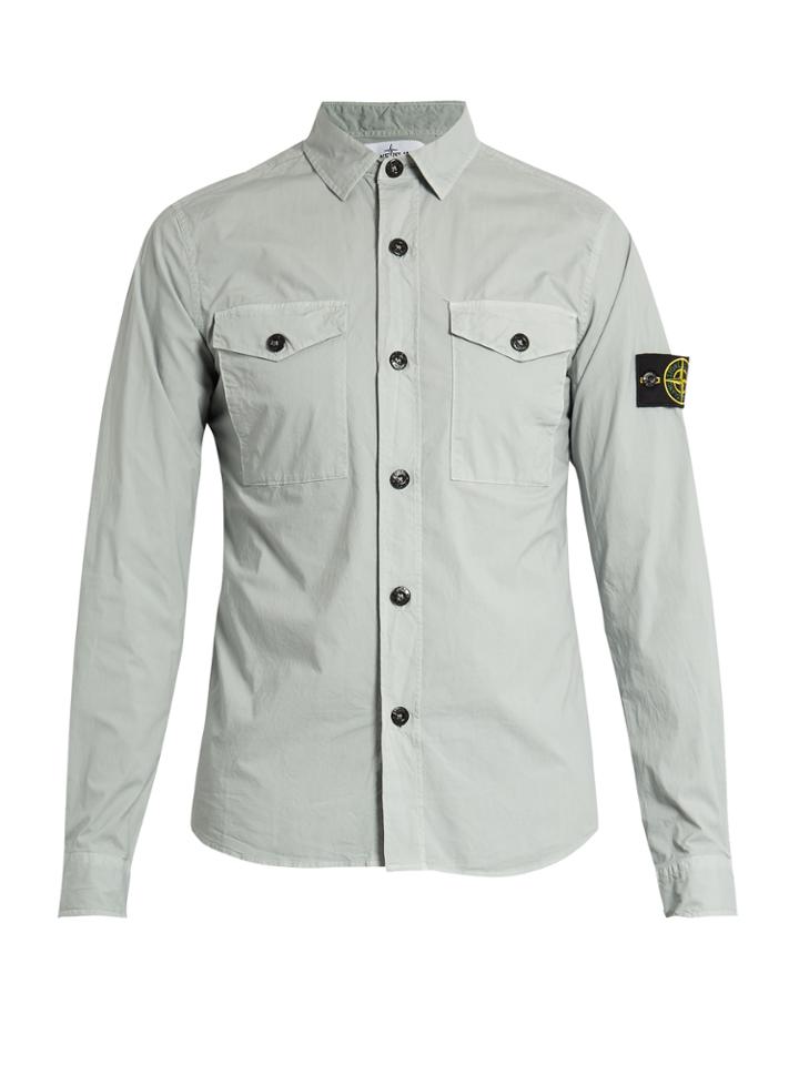 Stone Island Patch-pocket Cotton-blend Shirt