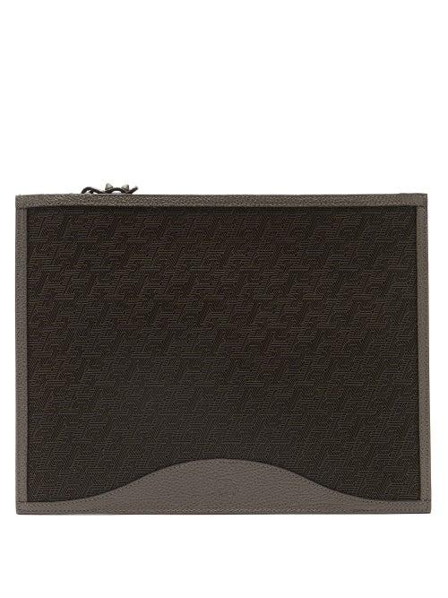 Mens Bags Christian Louboutin - Pifpouch Grained-leather Zip Pouch - Mens - Black