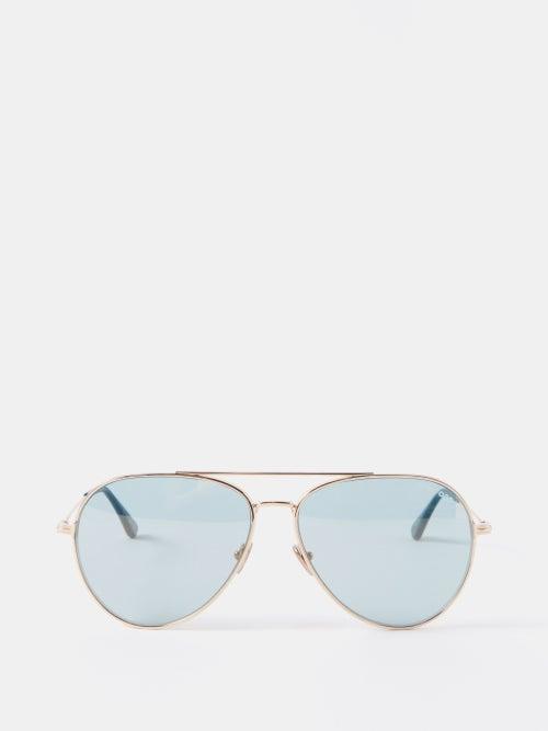 Tom Ford Eyewear - Dashel Aviator Metal Sunglasses - Mens - Blue