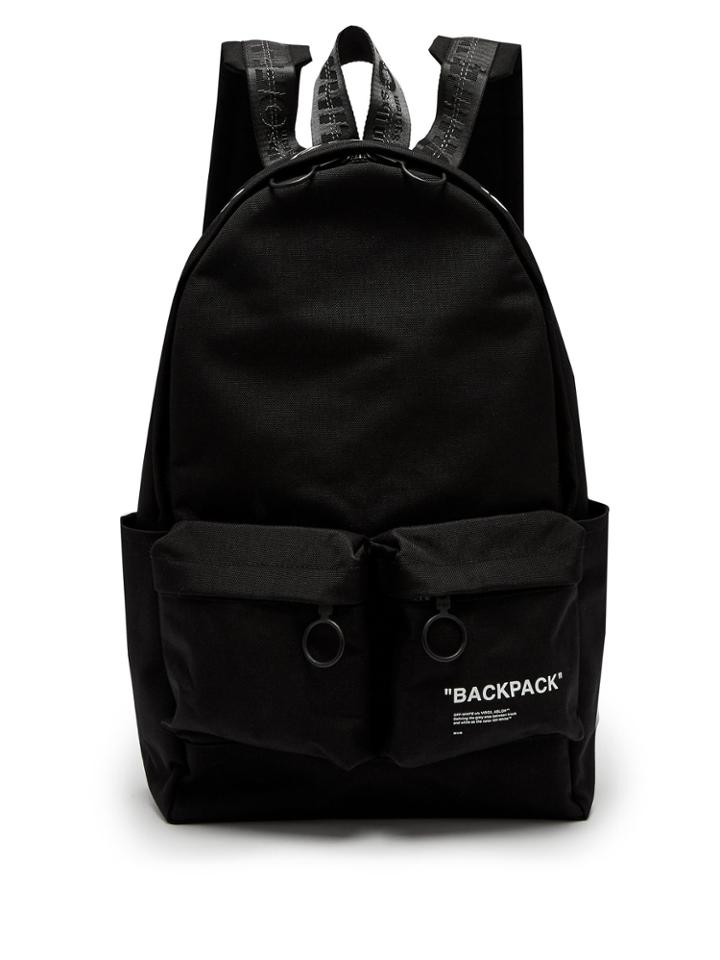 Off-white Quote Canvas Backpack