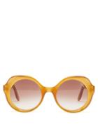 Matchesfashion.com Lapima - Carlota Round Acetate Sunglasses - Womens - Orange