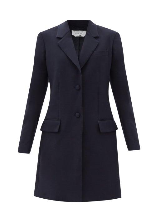 Matchesfashion.com Gabriela Hearst - Waite Single-breasted Wool Coat - Womens - Navy