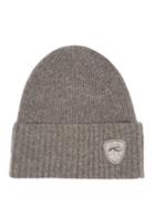 Matchesfashion.com Kjus - Logo Appliqu Wool Blend Beanie Hat - Mens - Grey