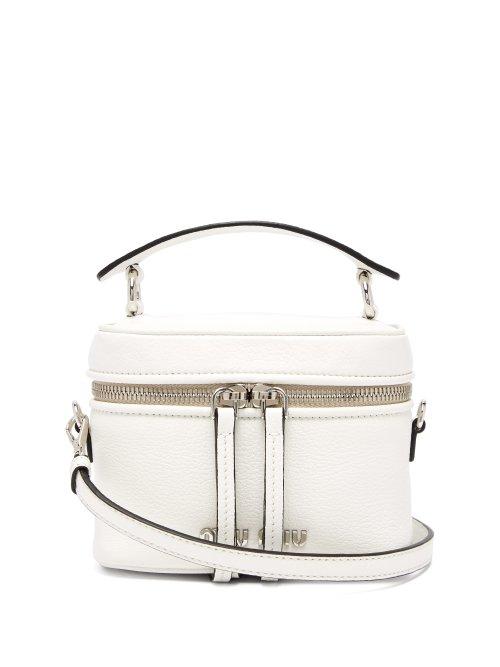 Matchesfashion.com Miu Miu - Leather Cross Body Bag - Womens - White