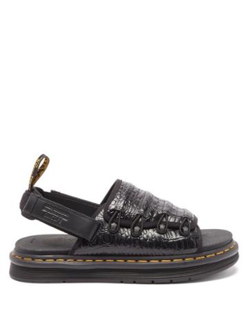 Dr Martens X Suicoke - Mura Crocodile-effect Leather Sandals - Mens - Black