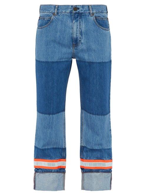Matchesfashion.com Calvin Klein 205w39nyc - Reflective Panel Cotton Jeans - Mens - Blue