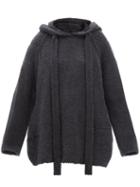Petar Petrov - Ember Oversized Boucl Hooded Sweatshirt - Womens - Dark Grey