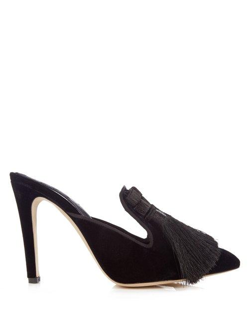 Matchesfashion.com Sanayi 313 - Garcia Multi Tassel Velvet Mules - Womens - Black
