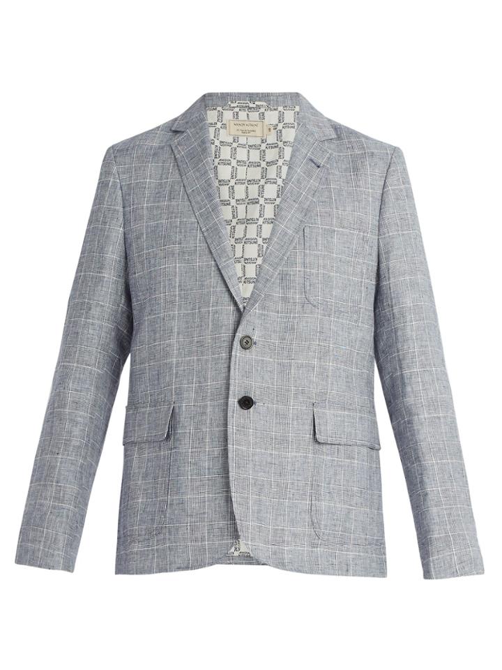Maison Kitsuné Checked Cotton Blazer