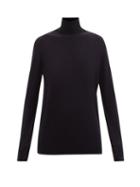 Raey - Roll-neck Fine-knit Merino Wool Sweater - Womens - Navy
