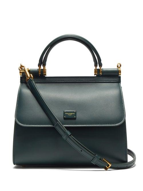 Matchesfashion.com Dolce & Gabbana - Sicily Small Leather Bag - Womens - Dark Green