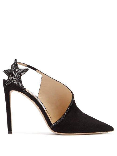 Matchesfashion.com Jimmy Choo - Lucette 100 Suede Pumps - Womens - Black
