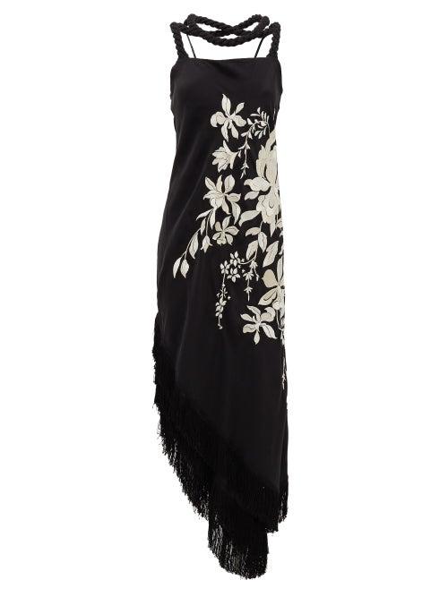 Matchesfashion.com Johanna Ortiz - Focus & Flower Embroidered Crepe De Chine Dress - Womens - Cream Multi