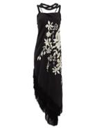 Matchesfashion.com Johanna Ortiz - Focus & Flower Embroidered Crepe De Chine Dress - Womens - Cream Multi