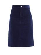 Matchesfashion.com A.p.c. - Jennie Cotton-blend Corduroy Skirt - Womens - Navy