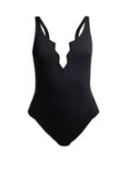 Matchesfashion.com Fisch - Fregate Zigzag Cutout Swimsuit - Womens - Black