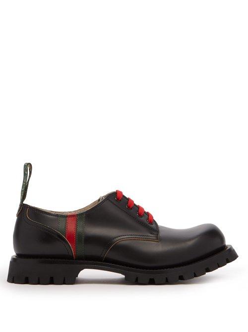 Matchesfashion.com Gucci - Arley Leather Derby Shoes - Mens - Black
