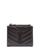 Matchesfashion.com Saint Laurent - Monogram Chevron Quilted Leather Wallet - Womens - Black