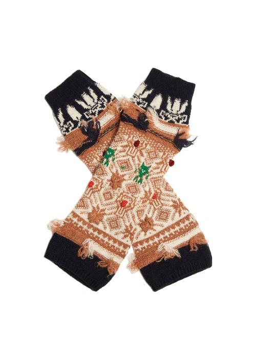 Barrie Twiggy Cashmere Fingerless Gloves