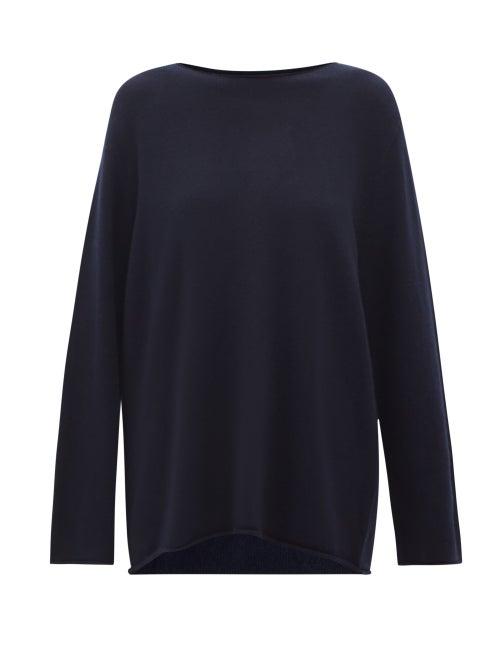 Lisa Yang - Taylor Oversized Boat-neck Cashmere Sweater - Womens - Navy