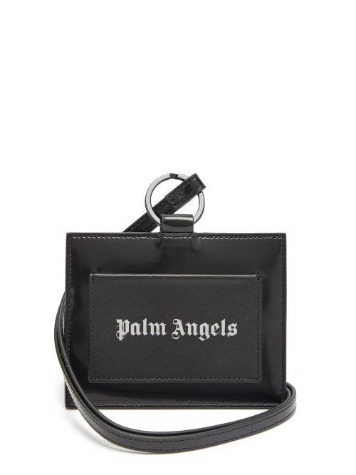 Matchesfashion.com Palm Angels - Iconic Leather Logo Patch Neck Cardholder - Mens - Black