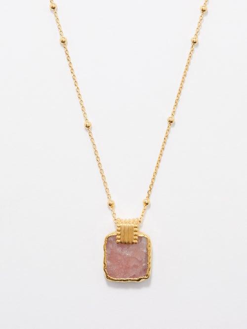 Missoma - Lena Rhodochrosite & 18kt Gold-vermeil Necklace - Womens - Light Pink