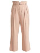 Matchesfashion.com Redvalentino - High Rise Notched Waist Trousers - Womens - Nude