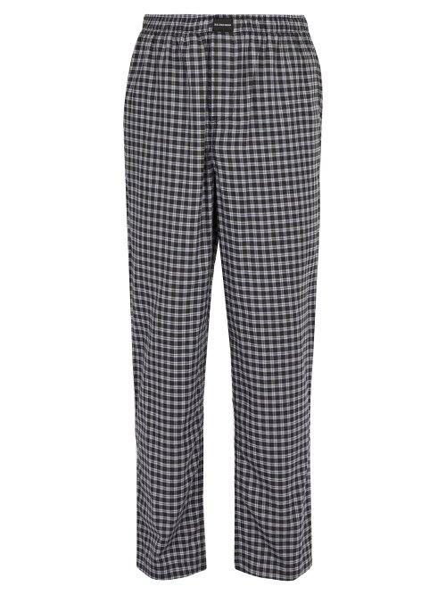 Matchesfashion.com Balenciaga - Checked Cotton Trousers - Mens - Grey
