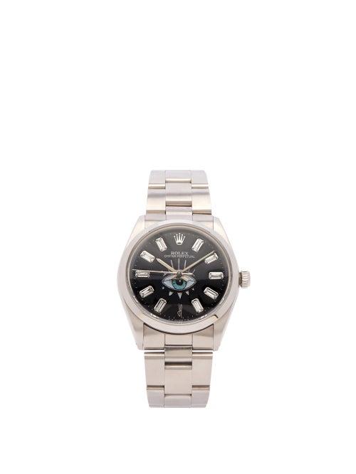 Matchesfashion.com Jacquie Aiche - Vintage Rolex Oyster Diamond & Steel Watch - Womens - Silver