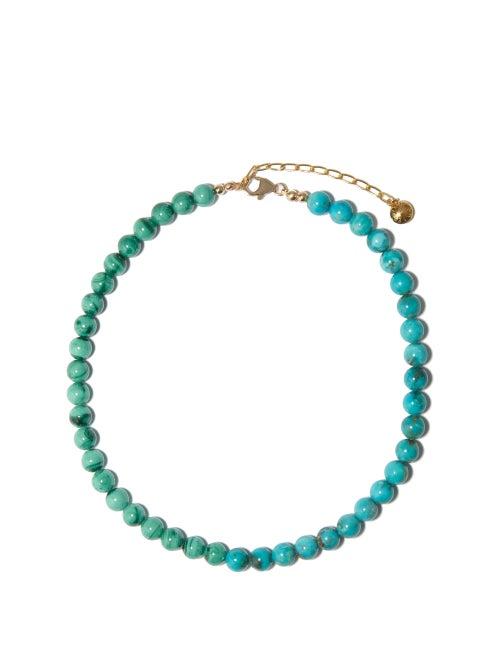 Matchesfashion.com Fry Powers - Turquoise & Malachite 14kt Gold-plated Choker - Womens - Blue Multi