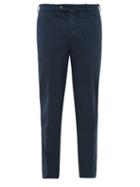 Matchesfashion.com Brunello Cucinelli - Leisure-fit Cotton-blend Trousers - Mens - Navy