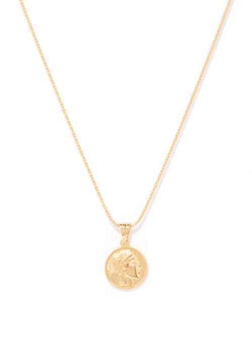 Hermina Athens - Athena Coin Charm & Gold-plated Necklace - Womens - Gold