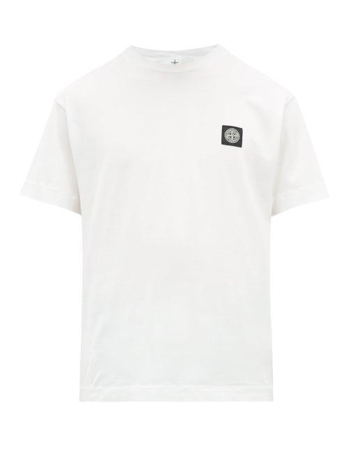 Matchesfashion.com Stone Island - Compass Logo Patch Cotton T Shirt - Mens - White