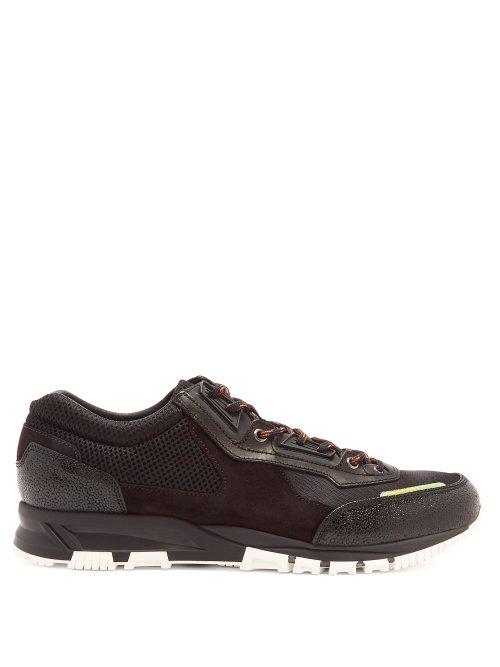 Matchesfashion.com Lanvin - Contrast Panel Low Top Trainers - Mens - Dark Grey