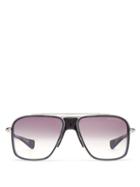 Matchesfashion.com Dita Eyewear - Initiator Aviator D Frame Titanium Sunglasses - Mens - Black