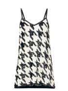 Matchesfashion.com Ashish - Sequinned Houndstooth-check Mini Dress - Womens - Black White