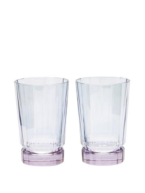 Matchesfashion.com Luisa Beccaria - Set Of Two Duccio Gradient Highball Glasses - Blue Multi