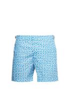 Matchesfashion.com Orlebar Brown - Bulldog Frecce Print Swim Shorts - Mens - Light Blue