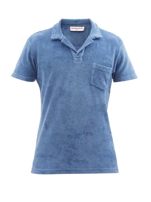 Orlebar Brown - Terry Chest-pocket Cotton Polo Shirt - Mens - Blue