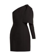 Matchesfashion.com Msgm - One Shoulder Crepe Mini Dress - Womens - Black