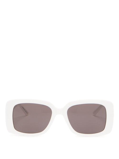Matchesfashion.com Balenciaga - Square Acetate Sunglasses - Mens - White