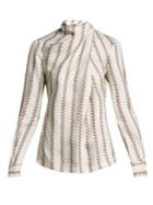 Gabriela Hearst Marcelina Riding Boot-print Silk Blouse
