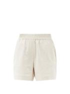 Matchesfashion.com Brunello Cucinelli - Elasticated-waist Cotton-blend Shorts - Womens - Ivory