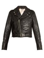 Matchesfashion.com Re/done Originals - Reconstructed Leather Vintage Cropped Jacket - Womens - Black
