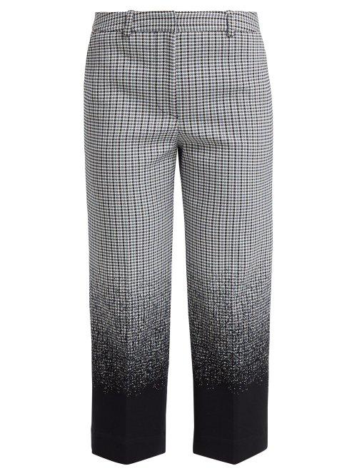 Matchesfashion.com Erdem - Preston Cropped Cotton Blend Trousers - Womens - Black Multi