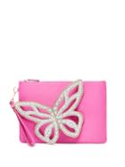 Matchesfashion.com Sophia Webster - Flossy Butterfly Satin Clutch - Womens - Pink