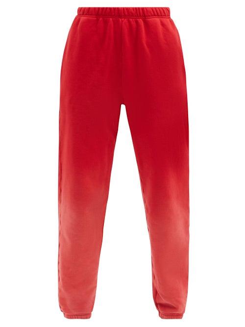 Matchesfashion.com Les Tien - Ombr Brushed-back Cotton Track Pants - Womens - Red