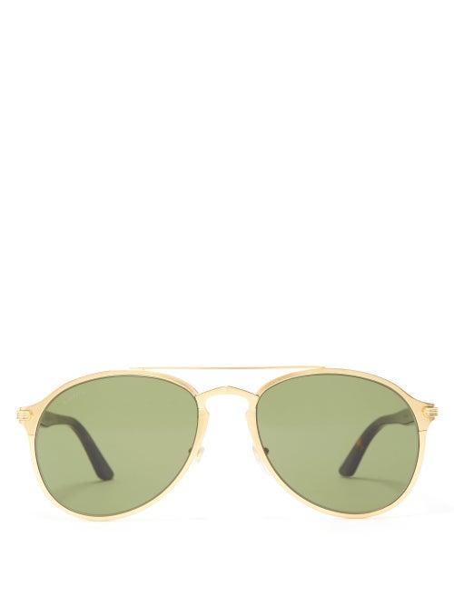 Matchesfashion.com Cartier Eyewear - C De Cartier Metal & Acetate Sunglasses - Mens - Gold